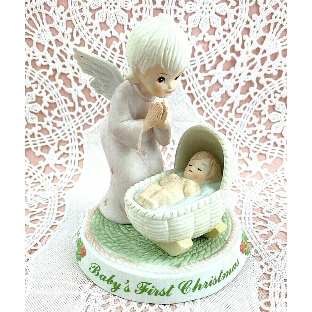 Lefton China Baby's First Christmas Figurine Christopher Collection Angel 1983